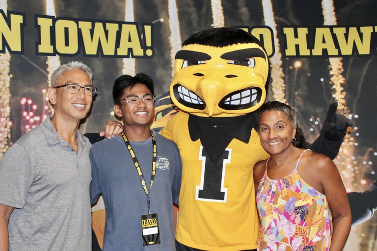 herky and a Hawkeye family