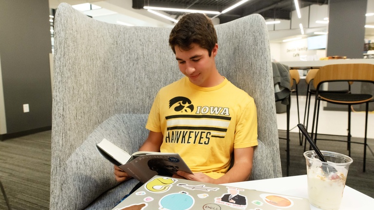 student studying